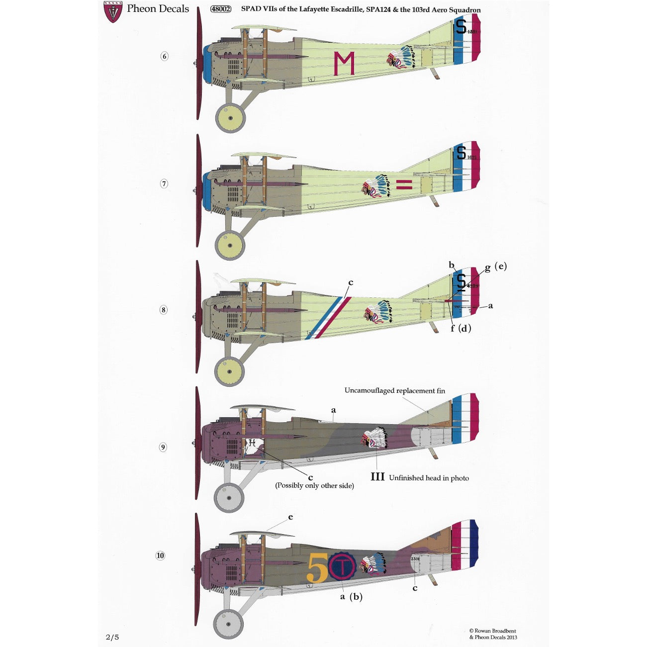 1/48 - SPAD VIIs of the Lafayette, SPA124 & 103rd Aero Sqn USAS