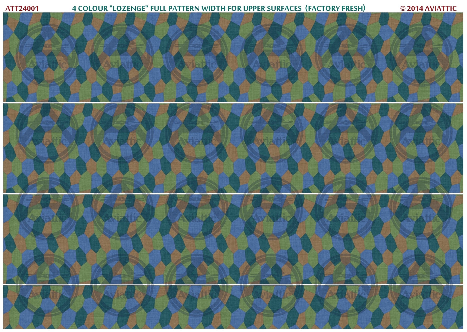 1/24 - 4 colour lozenge - full pattern - upper surfaces - factory fresh