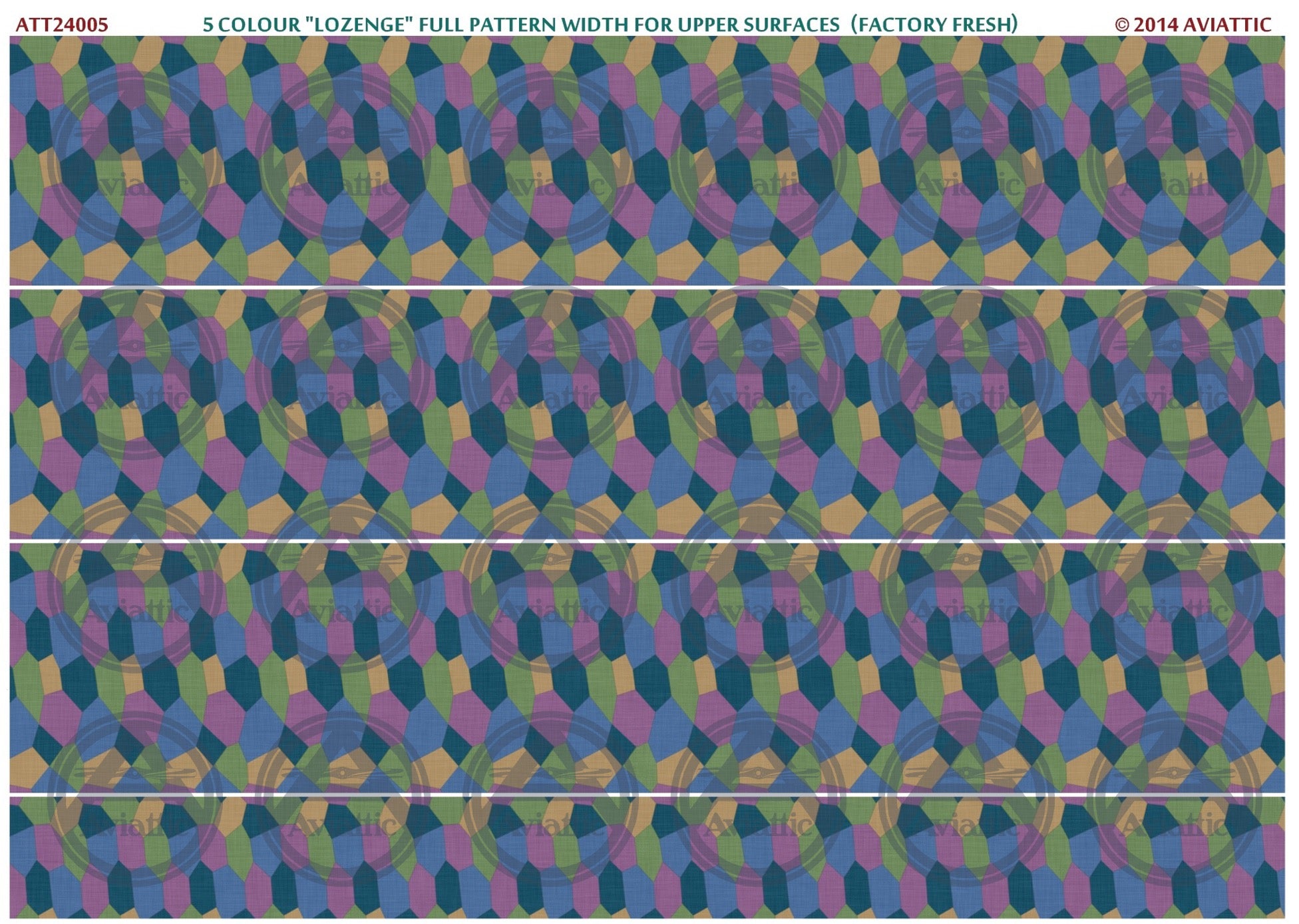 1/24 - 5 colour lozenge - full pattern - upper surfaces - factory fresh