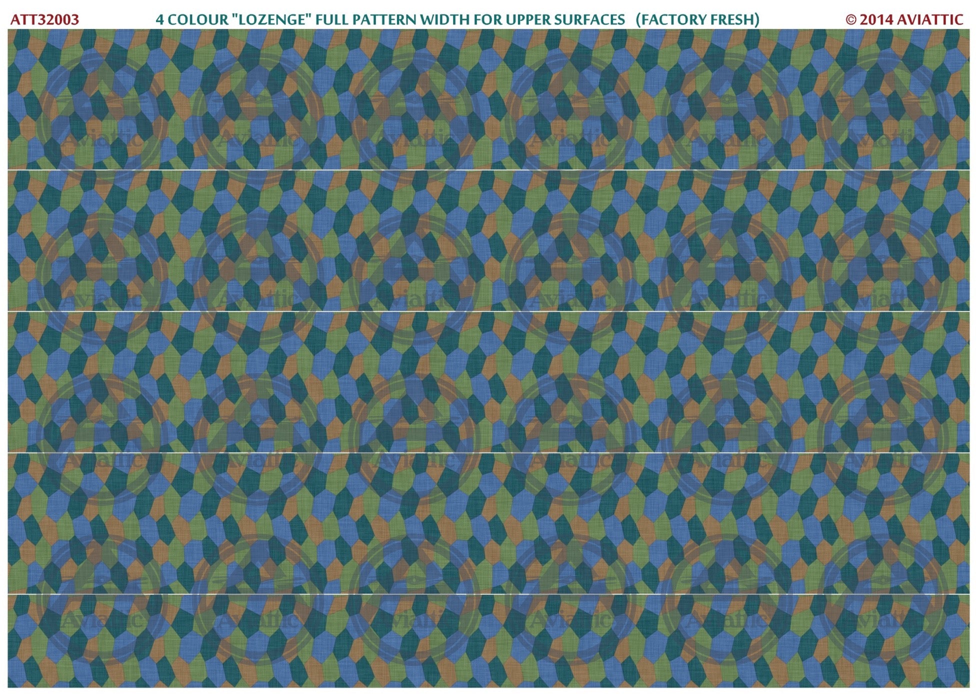 1/32 - 4 colour lozenge - full pattern - upper surfaces - factory fresh