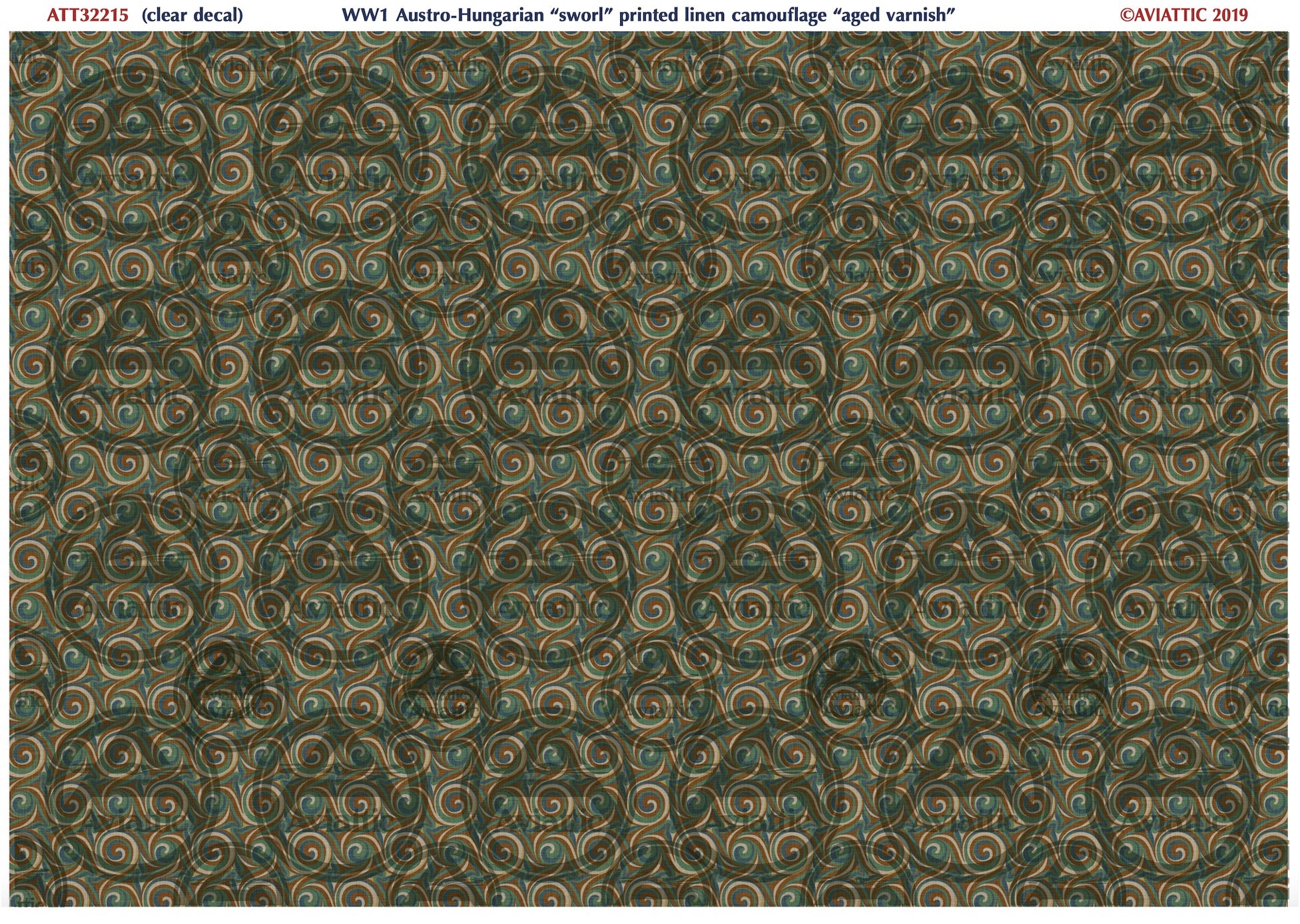 1/32 - WW1 Austro-Hungarian sworl printed linen camouflage - aged varnish