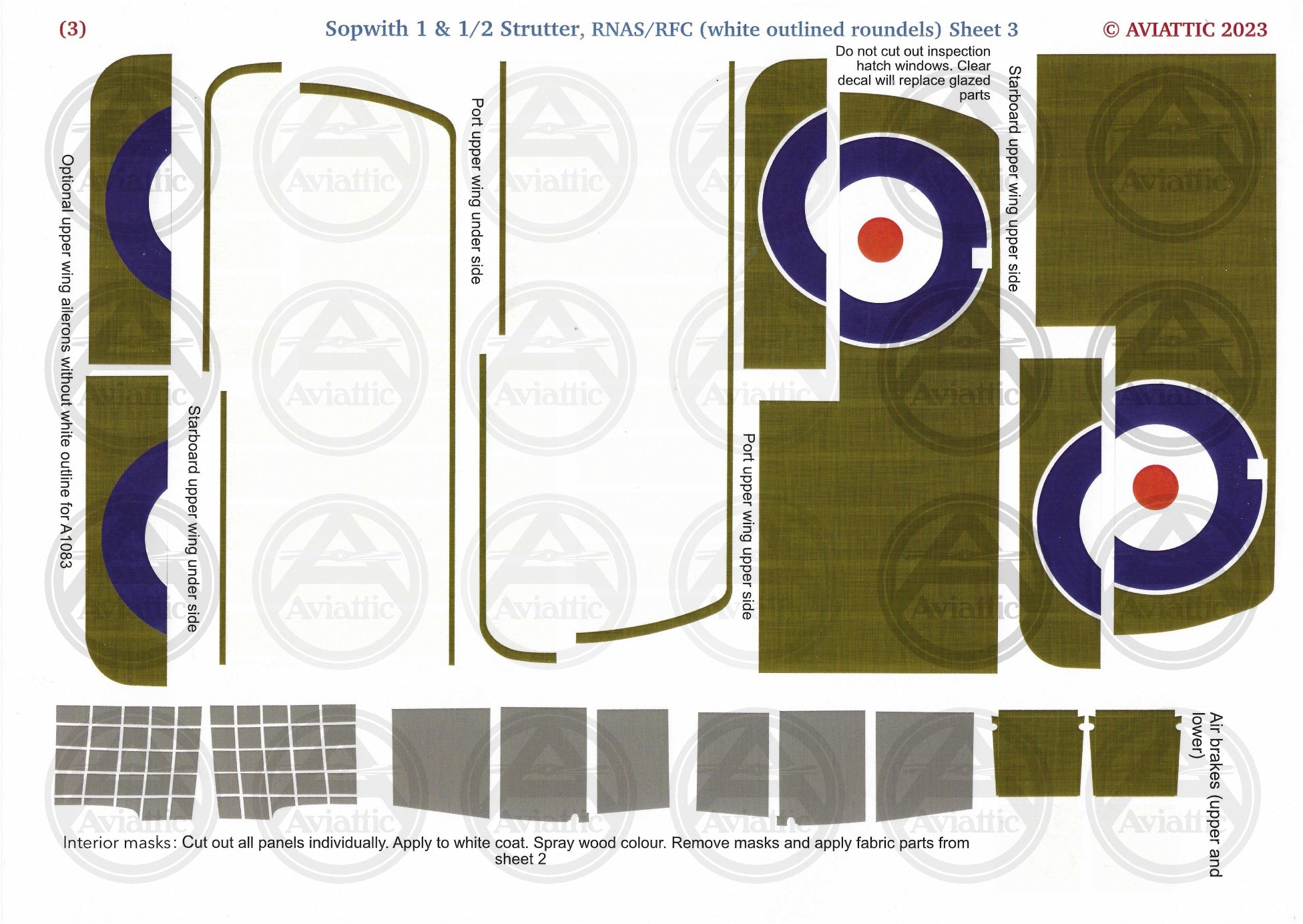 1/32 - Kit Bundle 2.0 - Roden - Sopwith 1 & 1/2 Strutter - 9722 - Flt Cdr. C. Draper, Sub Lt. A.T. Barker - N° 3 Wing, RNAS