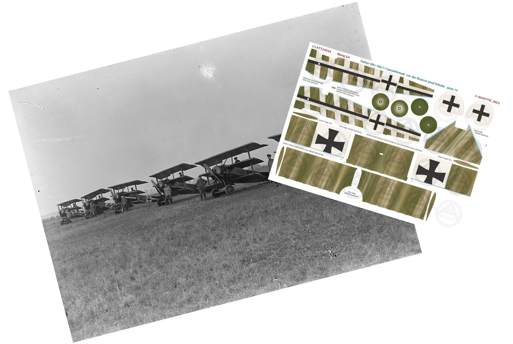 1/24 - Accessory Bundle - Meng - Fokker Dr.I - 160/17 - Josef Schulte - Jasta 14