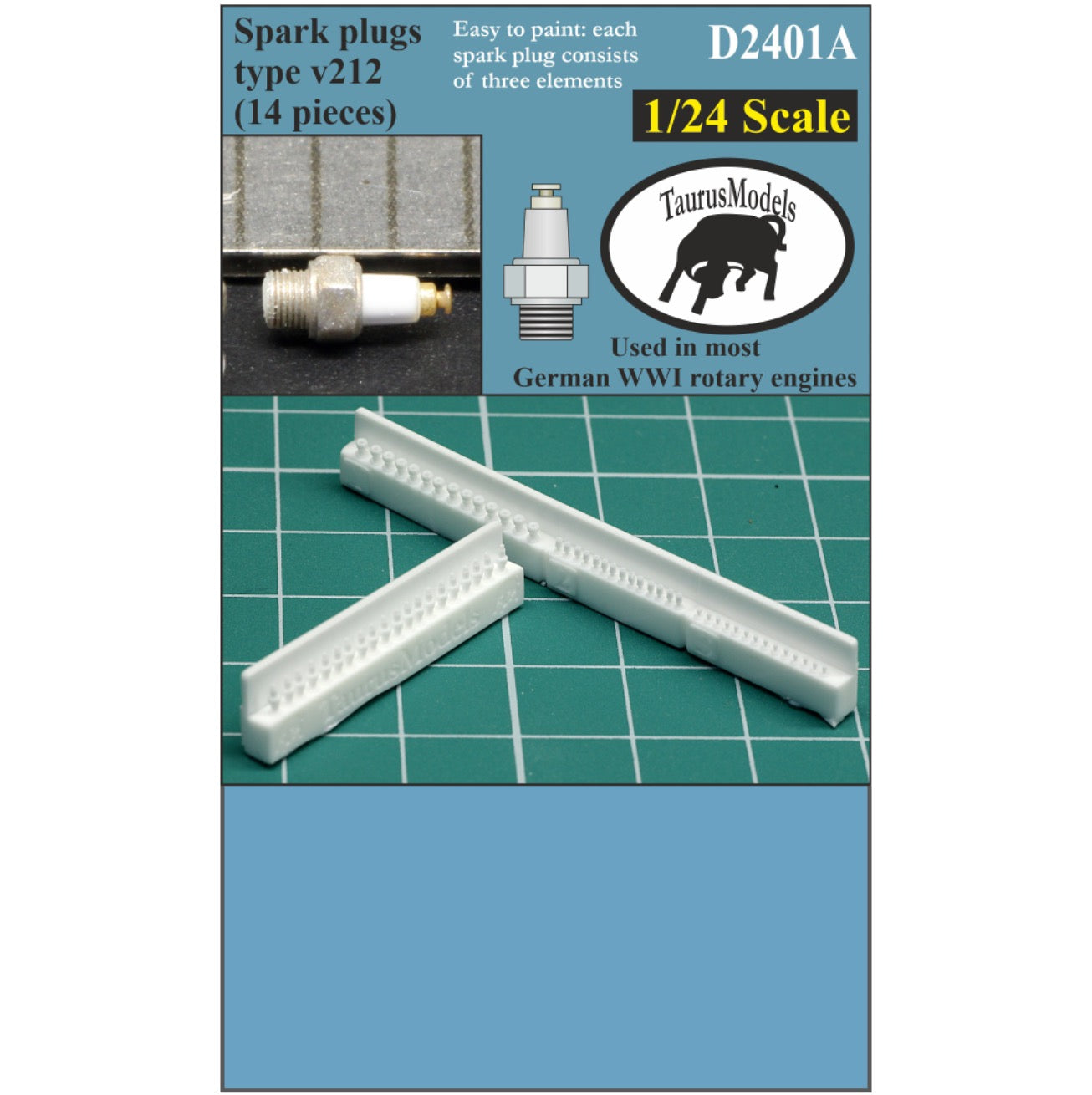 1/24 - German Spark Plugs - Type v212 - Easy to Paint - 20 pc